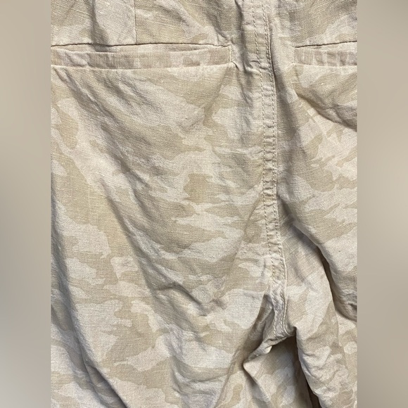 ATHLETA Cabo Linen Jogger Pants Sz 2 Tan/Cream Camo - Picture 3 of 6